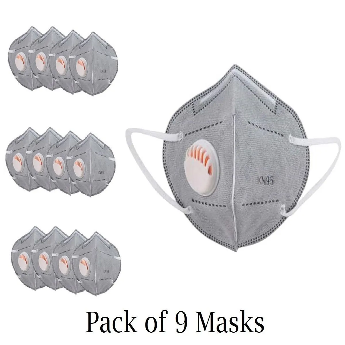 OOMPH KN95 Anti-Polution Mask with Respirator Valve Pack of 9