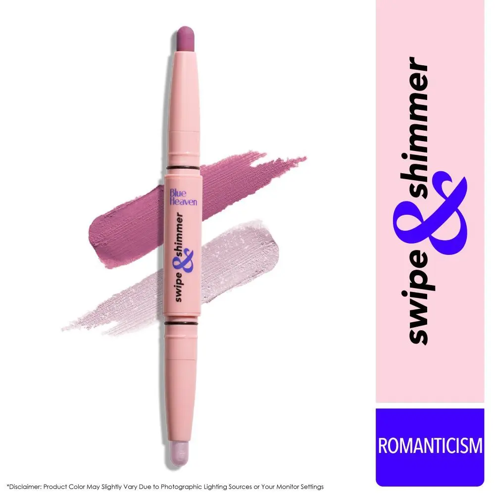 Blue Heaven Swipe & Shimmer Long Lasting Non Transfer Eyeshadow Stick | Matte & Matallic Shades , Romanticism (3 g)