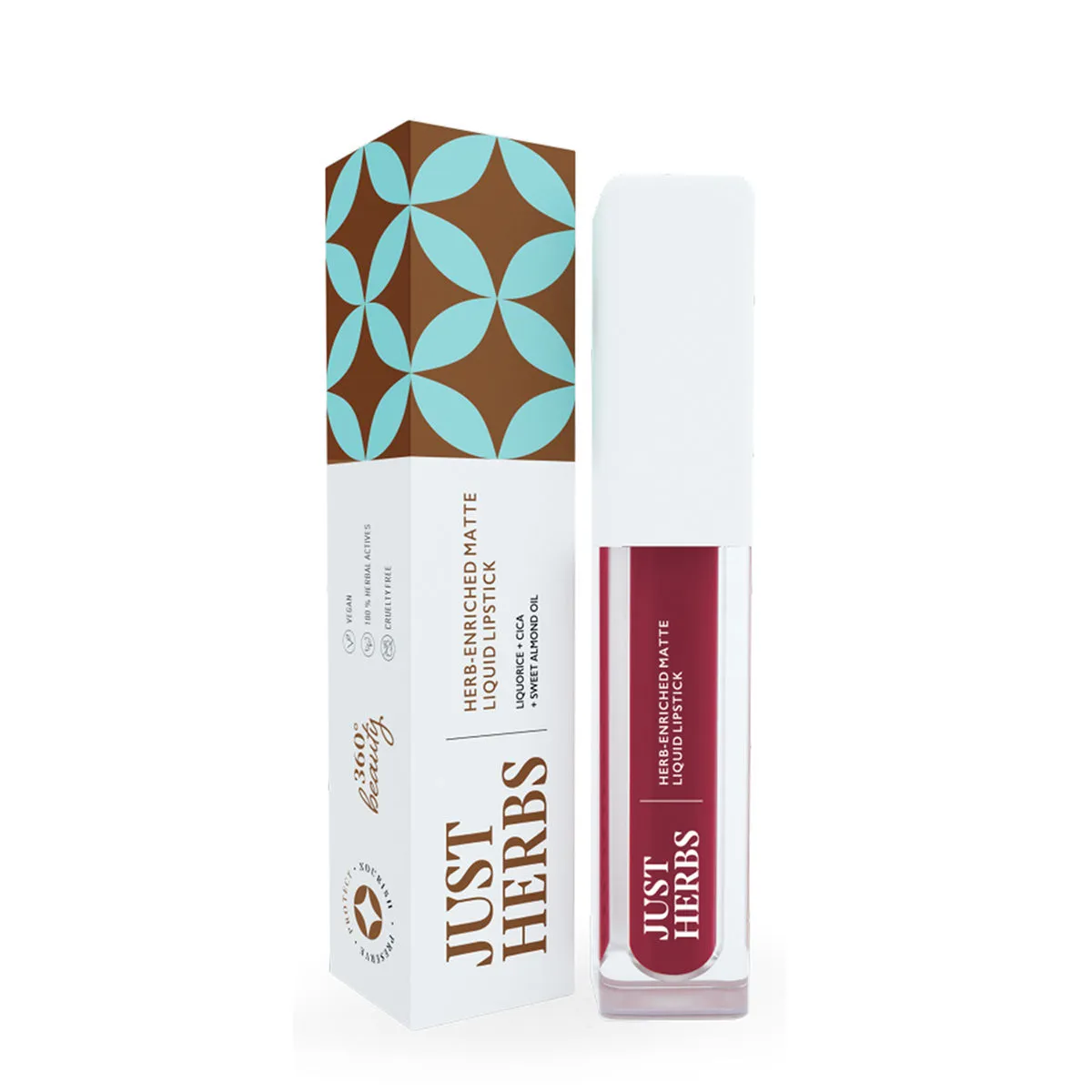 Just Herbs Vegan Matte Liquid Lipstick - Plum Rose