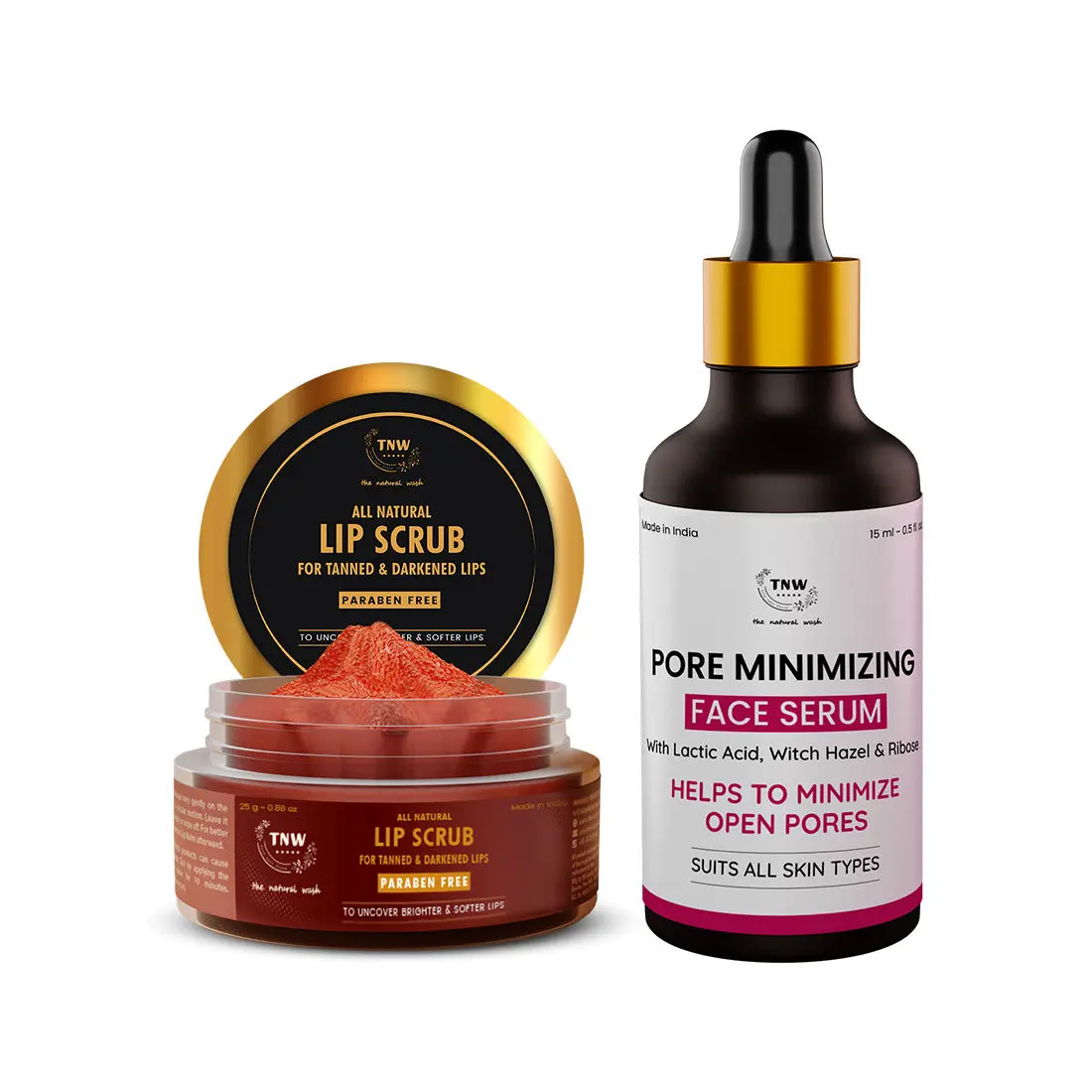 Combo of 2- Lip Scrub 25g & Pore Minimizing Face Serum 15ml