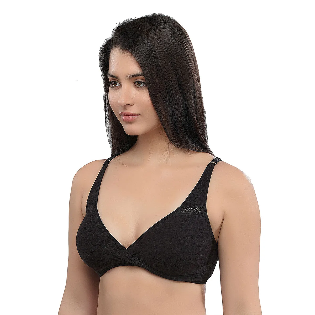 Inner Sense Organic Antimicrobial Sleeping/Feeding Bra - Black (36B)