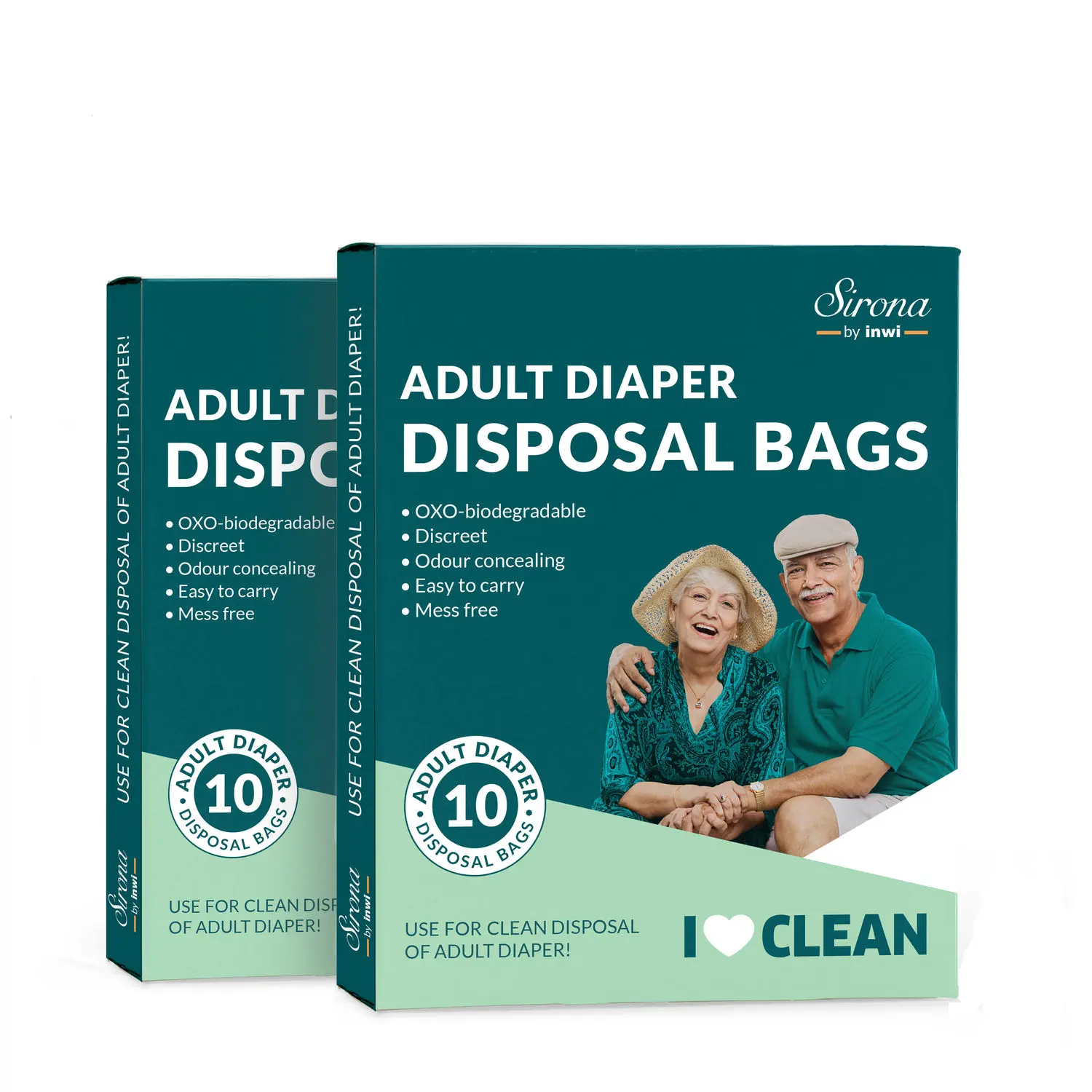 Sirona Premium Adult Diaper Disposal Bags - 20 Bags (2 Pack - 10 Bags Each)