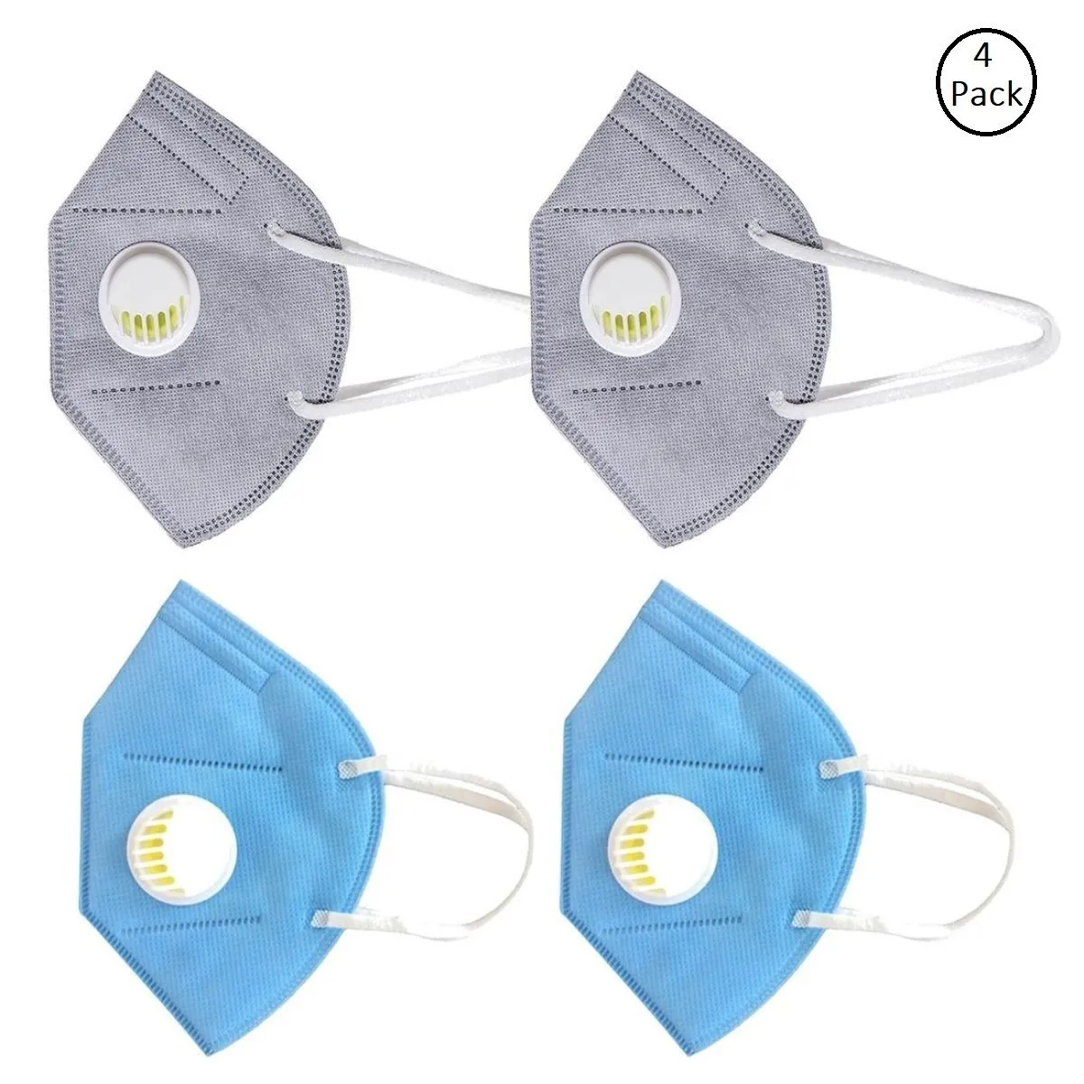 Fabula Pack Of 4 Anti-Pollution Reusable 5 Layer Mask - Blue Grey