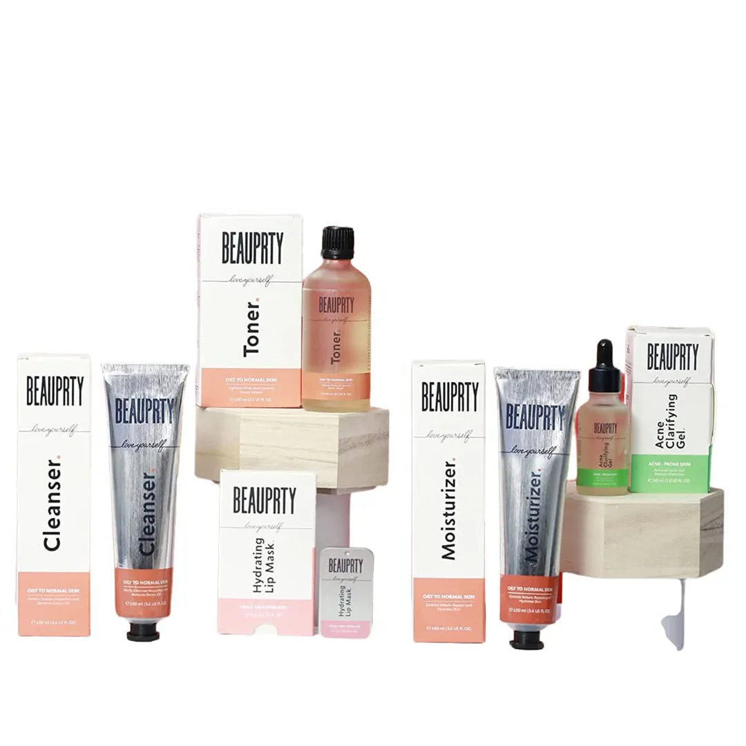 Beauprty Full Set Face Care Routine Kit for Oily & Acne Prone Skin