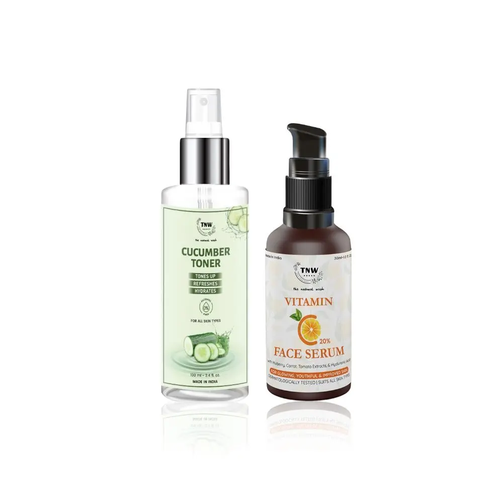 TNW The Natural Wash Cucumber Toner & Vitamin C Face Serum For Cleansing And Refreshing