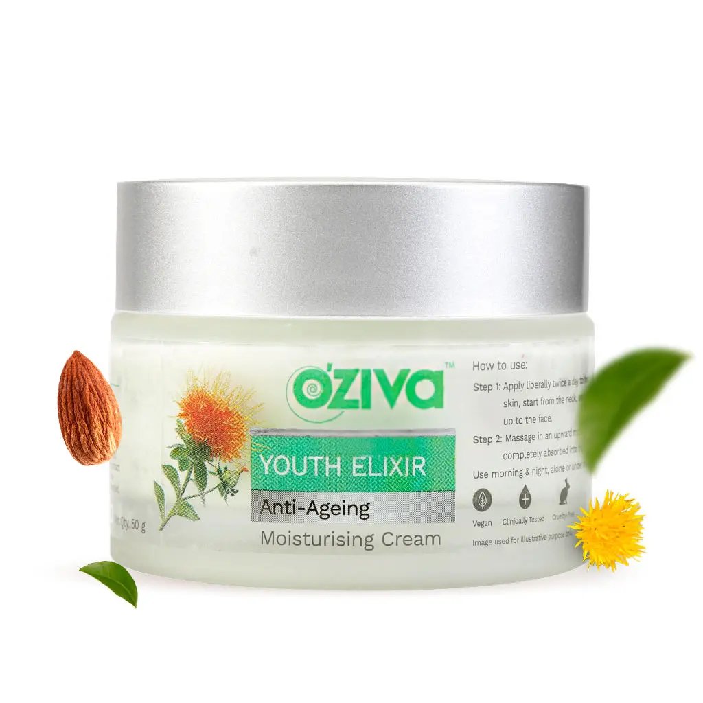 OZiva Youth Elixir Anti-Ageing Moisturising Cream for Wrinkle Reduction (50 g)