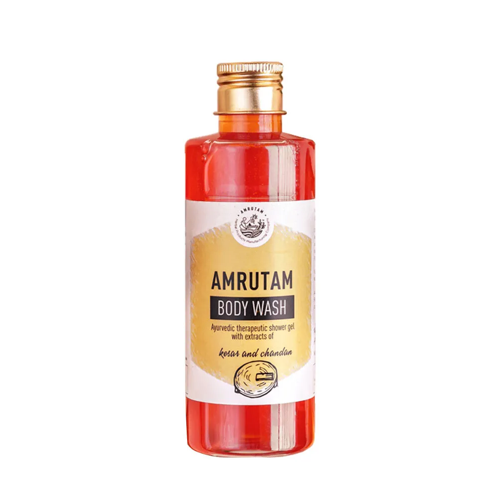 Amrutam Body Wash Ayurvedic Therapeutic Shower Gel With Extracts Of Kesar And Chandan