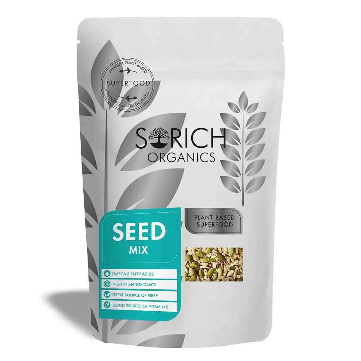 Sorich Organics 6-in-1 Seeds Mix - Chia Seeds, Pumpkin Seeds, Sunflower Seeds, Flax Seeds and Many More for Weight Management - 400 Gm