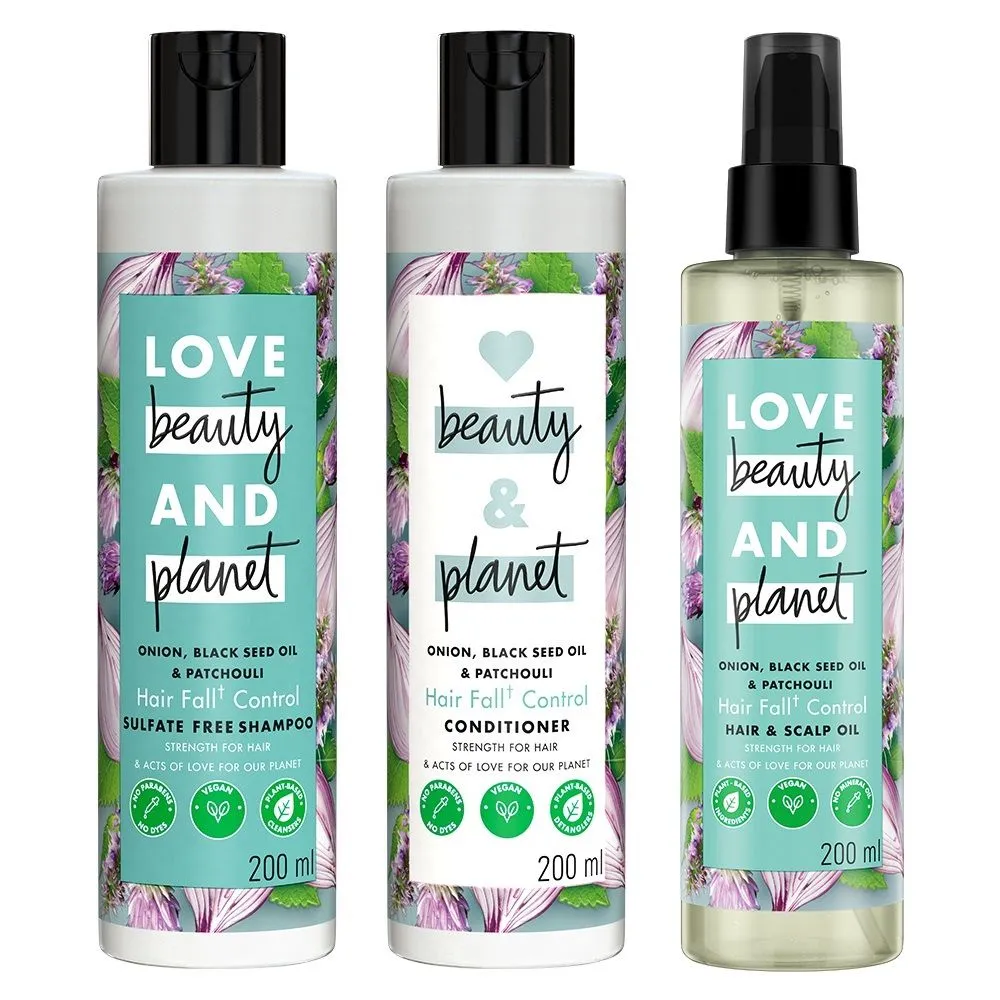 Love Beauty & Planet Onion Blackseed Patchouli Shampoo & Conditioner Hair Oil