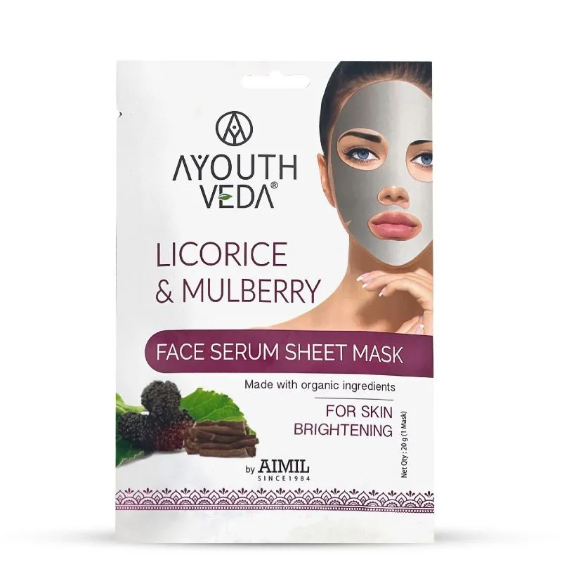 AyouthVeda Licorice & Mulberry Face Serum Sheet Mask