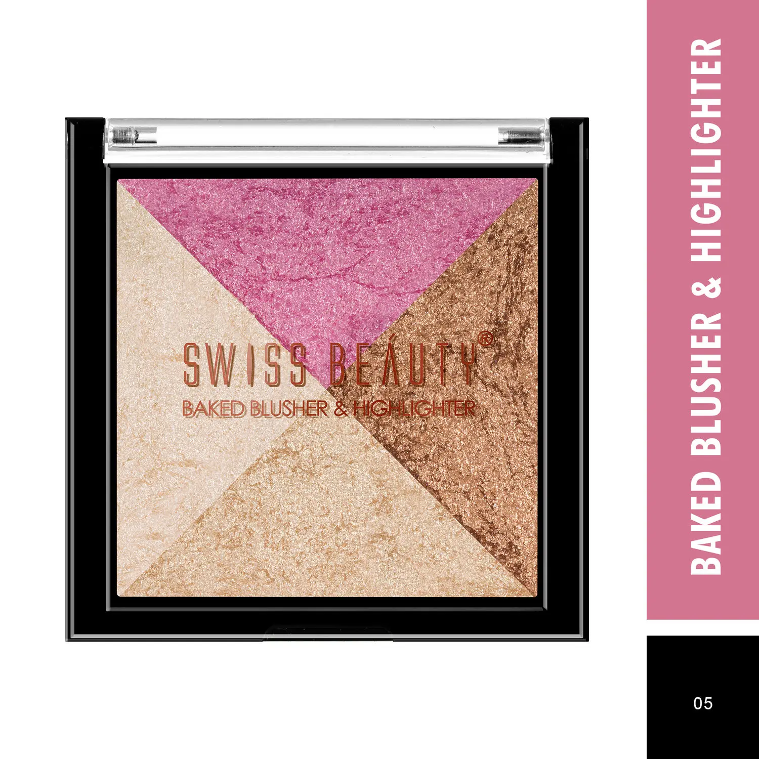 Swiss Beauty Baked Blusher & Highlighter - Multi-05 (7 g)