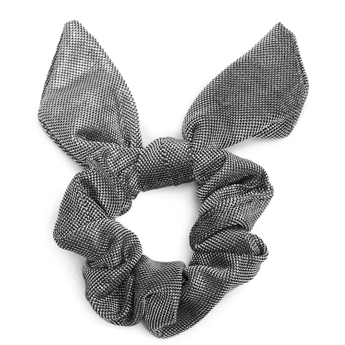 Toniq Trendy Knotted Bow Gun Metal Scrunchie For Women(osxxh116)