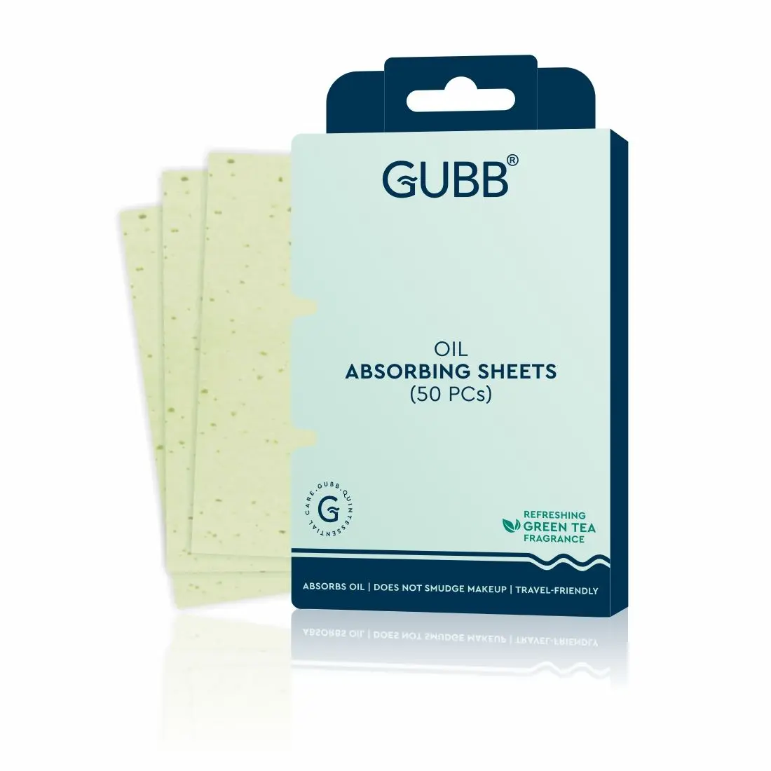 GUBB Blotting Paper for Oily Skin with Green Tea Fragrance - 50 Oil Absorbing Sheets