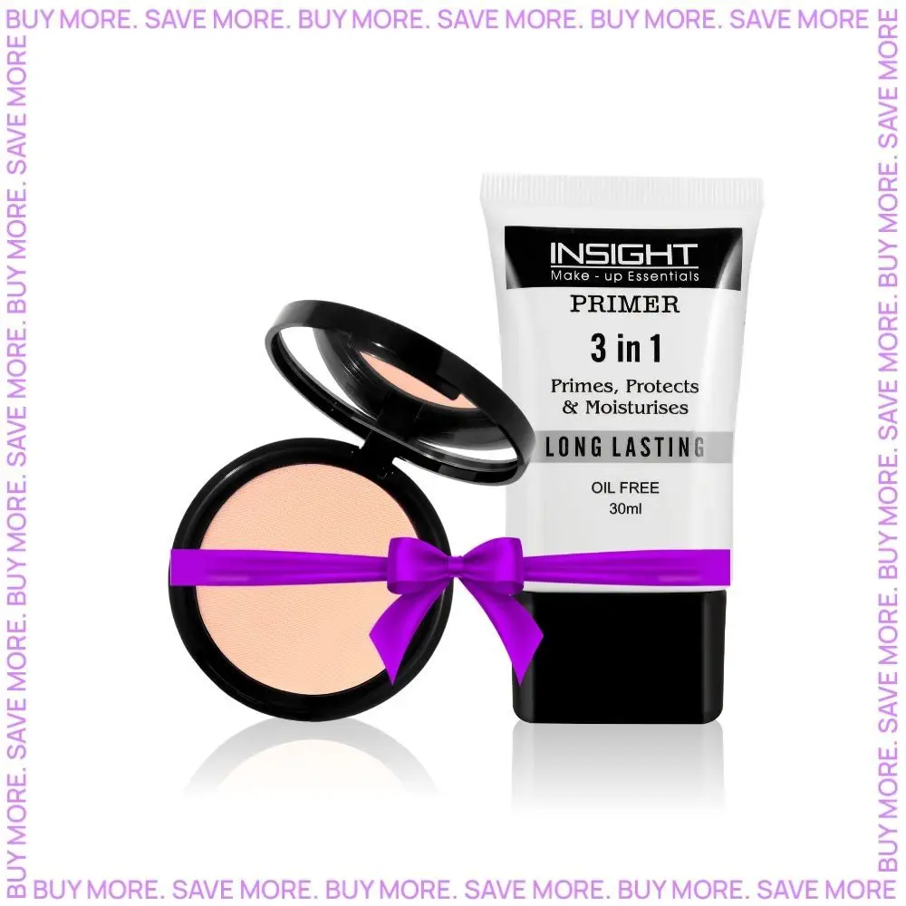 Insight 3 In 1 Long Lasting Primer (30ml) + Purplle Compact Powder with SPF For Wheatish Skin - Honey Self Care 2 (9 g)