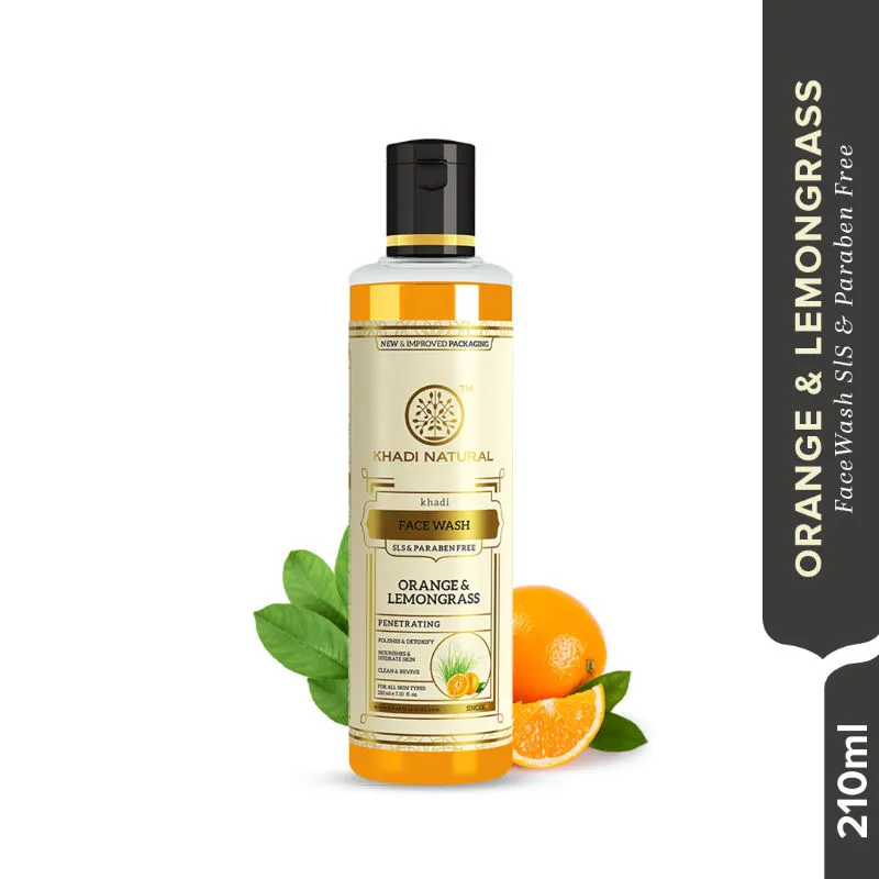 Khadi Natural Orange & Lemongrass Herbal Face Wash (For Dry Skin)