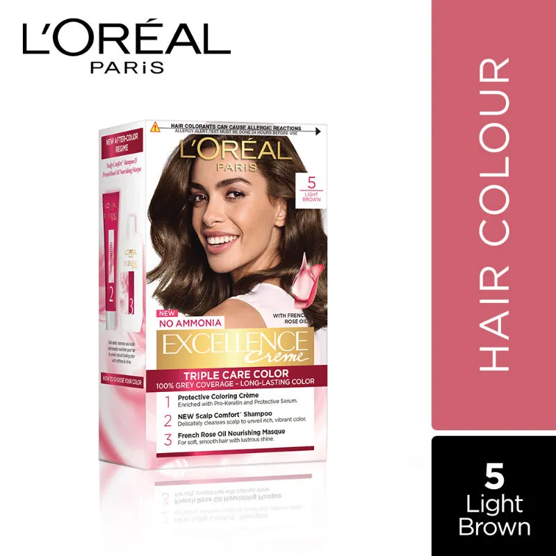 L'Oreal Paris Excellence Creme Triple Care Hair Color - 5 Light Brown