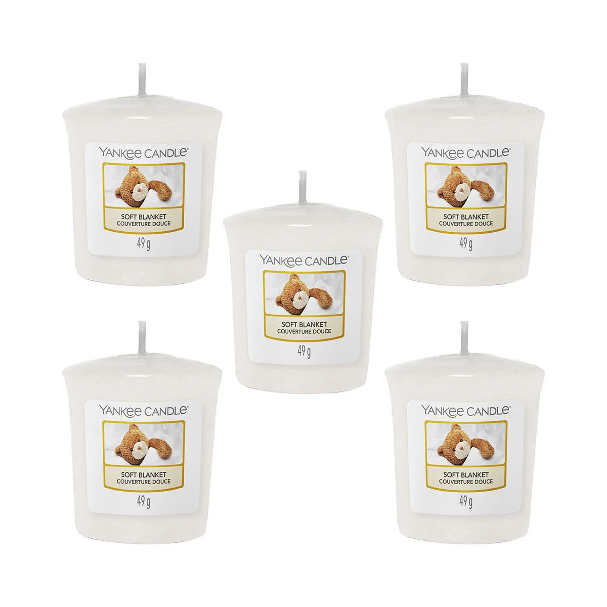 Yankee Candle Classic Votive Soft Blanket Scented Candles - Pack of 5