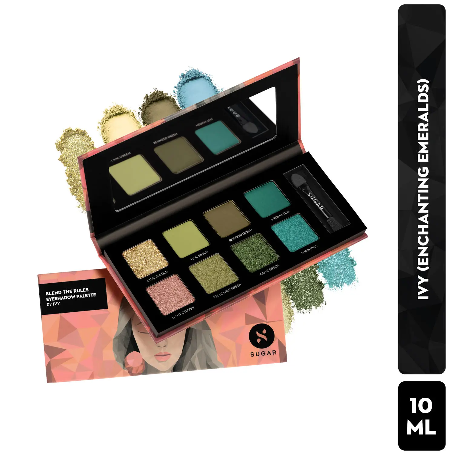 SUGAR Blend The Rules Eyeshadow Palette - 07 Ivy (Enchanting Emeralds)10.4gm