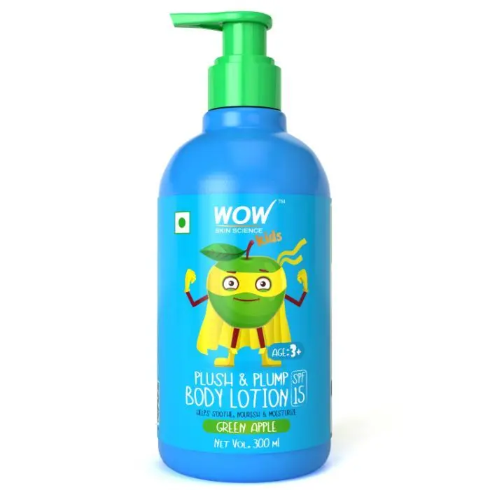 WOW Skin Science Kids Plush & Plump Body Lotion With SPF 15 - Green Apple (300 ml)