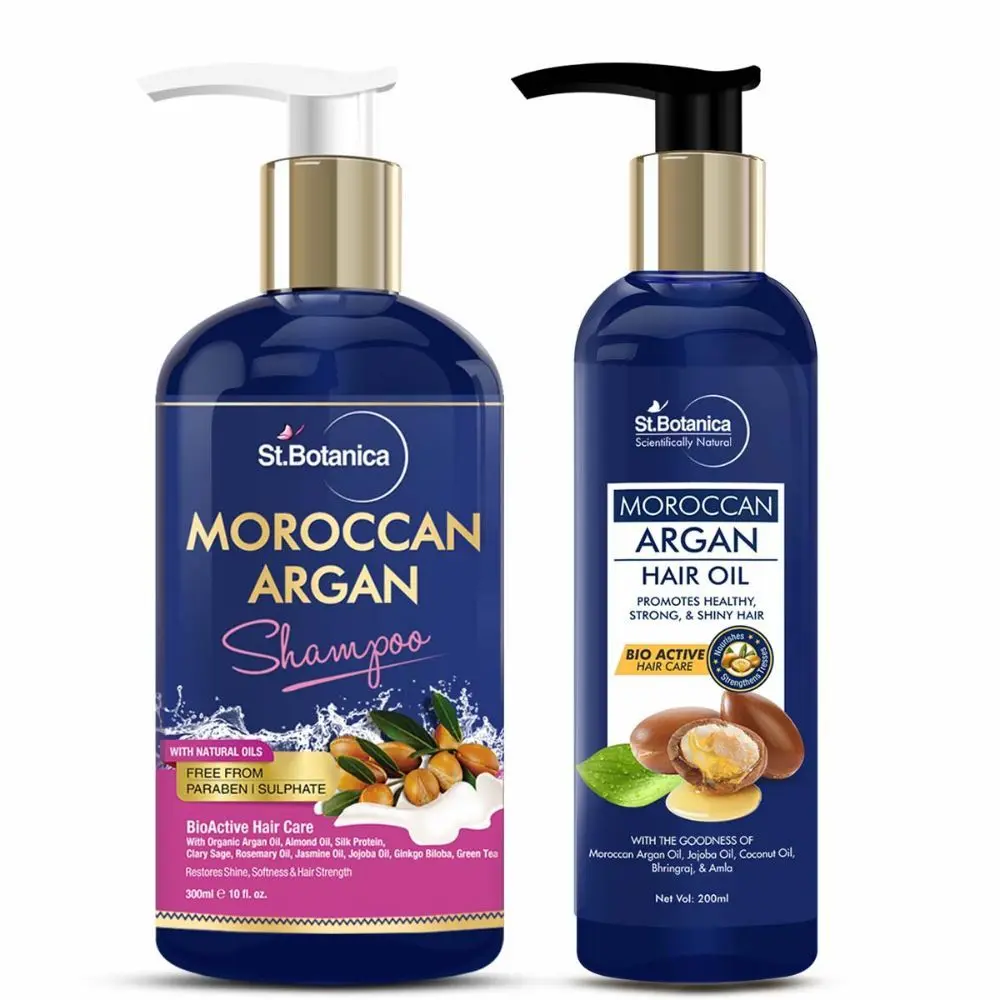 StBotanica Moroccan Argan Shampoo 300ml + Argan Hair Oil 200ml