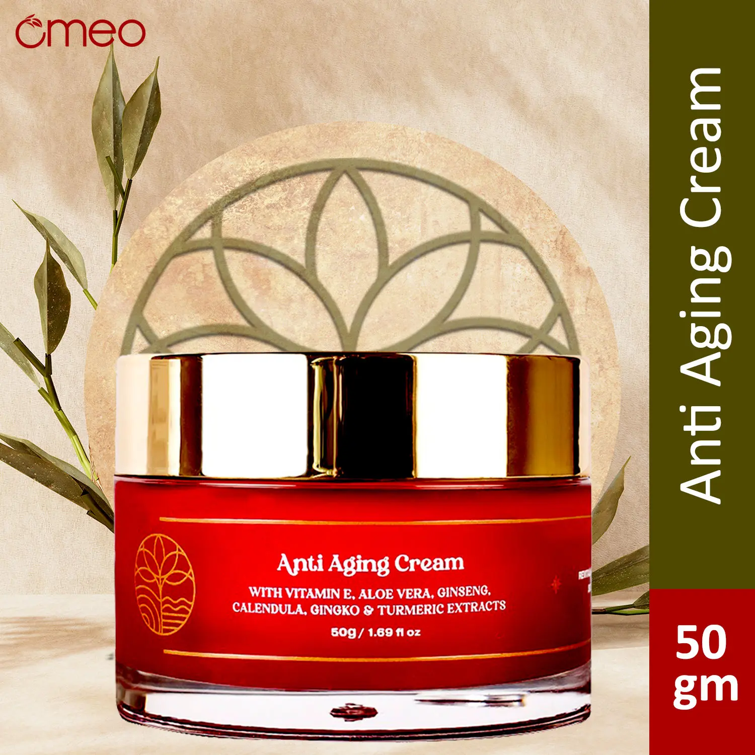 Omeo Anti-Aging Cream With Natural Extracts of Ginseng for Women (50 g)