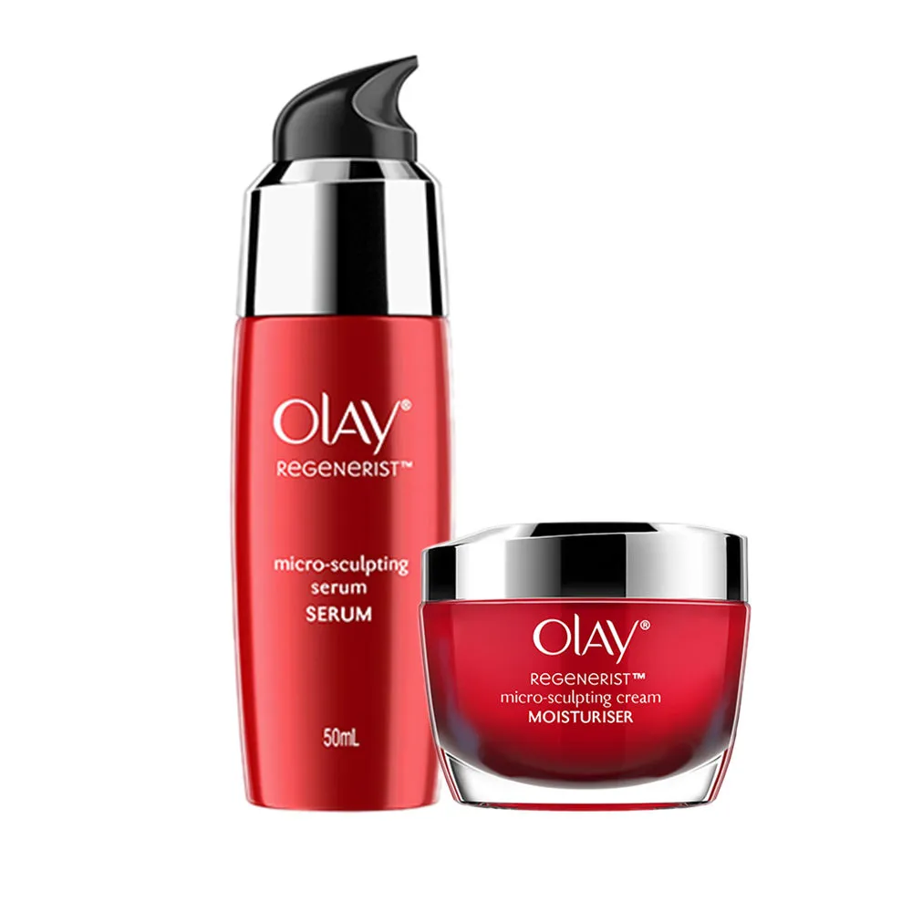 Olay Regenerist Micro-Sculpting Day Cream With Regenerist Serum Combo