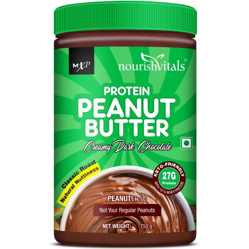 Nourish Vitals Protein Peanut Butter - Dark Chocolate - Creamy