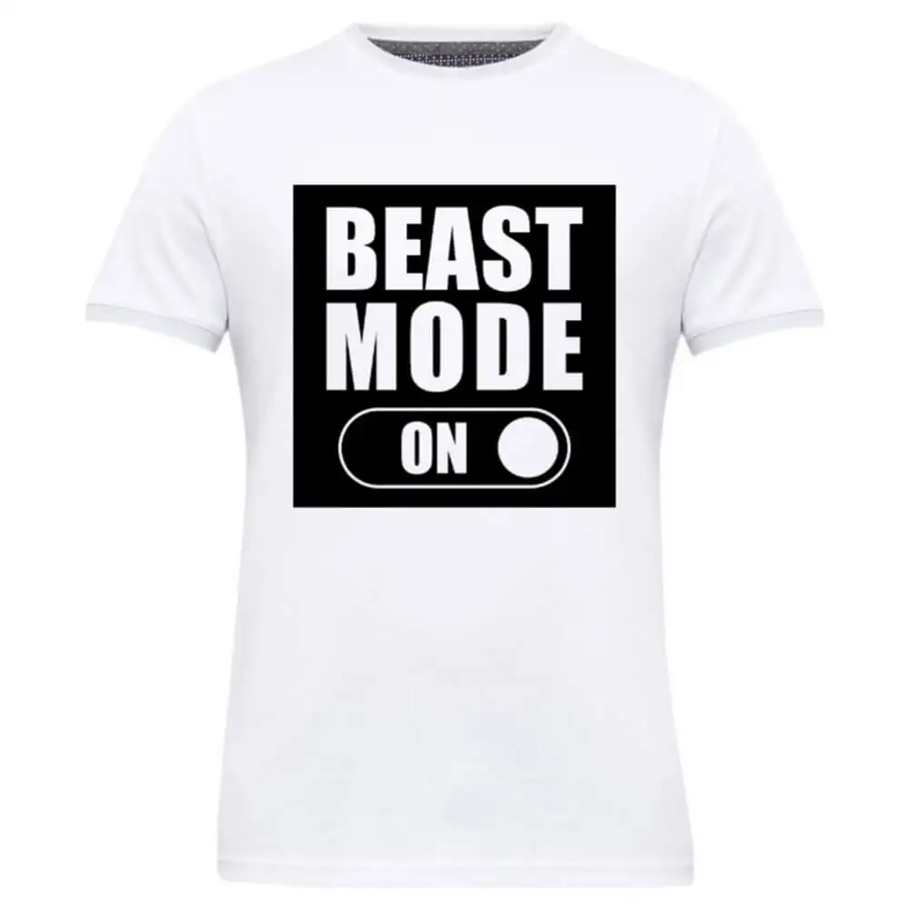 Gym Brute Beast Mode T Shirt,  White  Medium