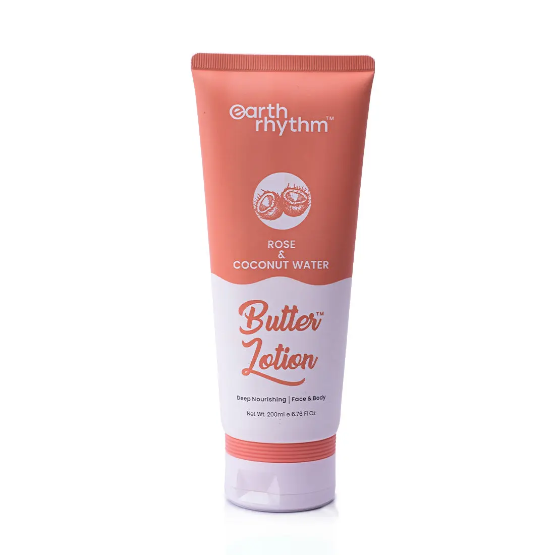 Earth Rhythm Rose & Coconut Water Butter Lotion|Deeply Moisturises|for Face & Body - 200 ML