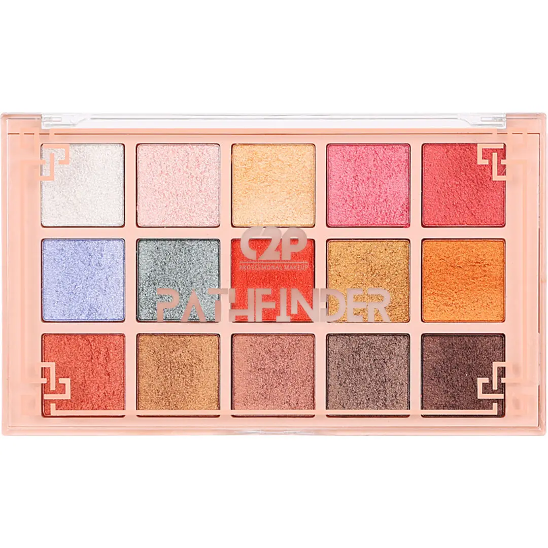 C2P Pro Pathfinder 15 Color Eye Shadow Palette - Summer Coral 02