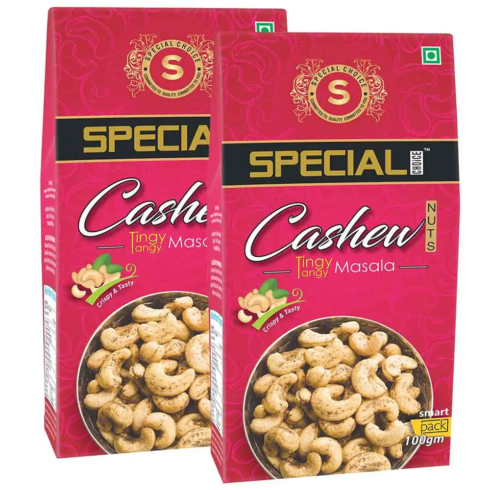 Special Choice Cashew Nuts,  Tingy Tangy Masala (Pack of 2)  100 g