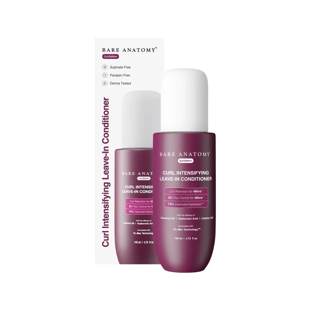 Bare Anatomy Curl Intensifying Leave In Conditioner Cream | Deeply Conditions Hair (140 ml)