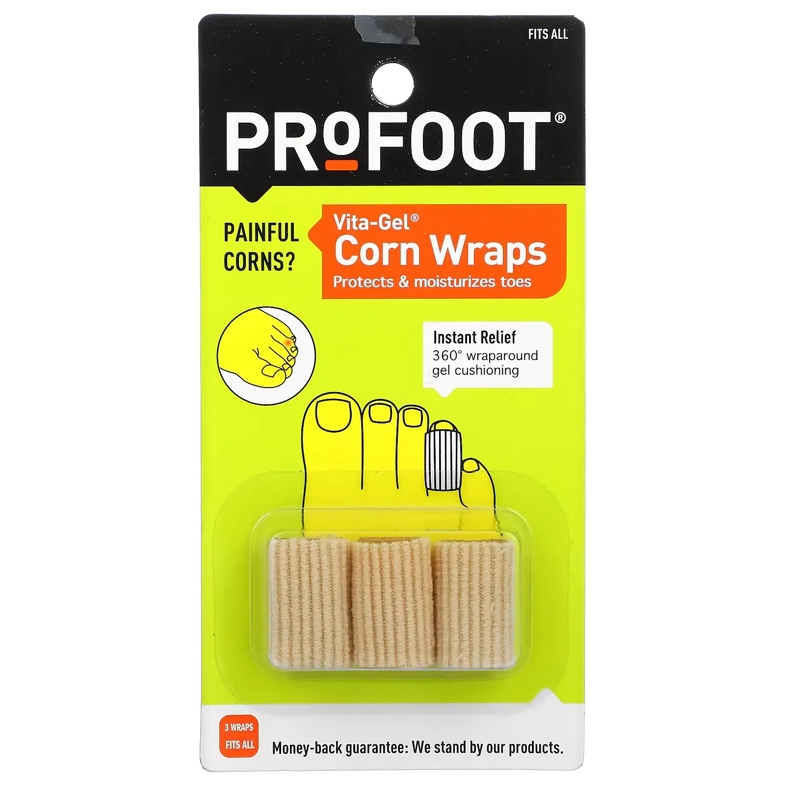 Vita-Gel Corn Wraps, One Size Fits All, 3 Wraps