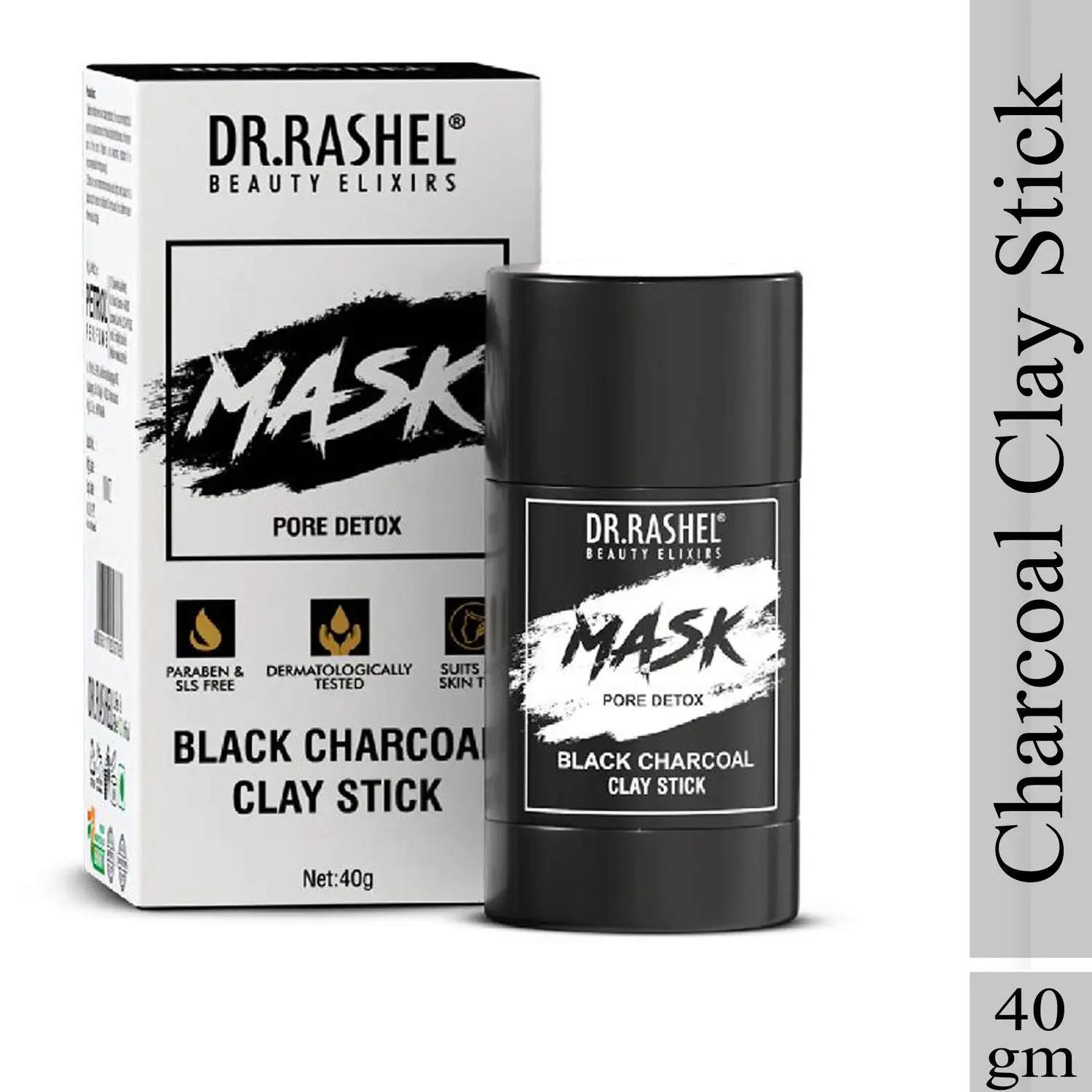 Dr.Rashel Black Charcoal Clay Stick Mask Pore Detox (40gm)