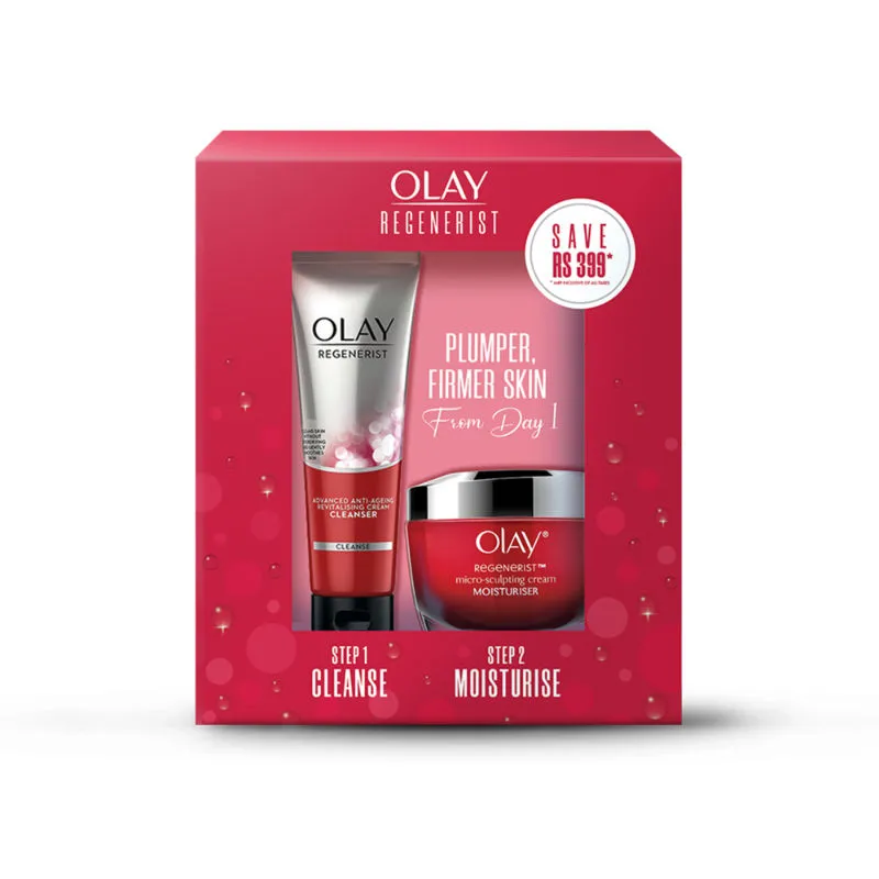 Olay Regenerist Microsculpting Day Cream + Cleanser Moisturiser Kit (non Spf)