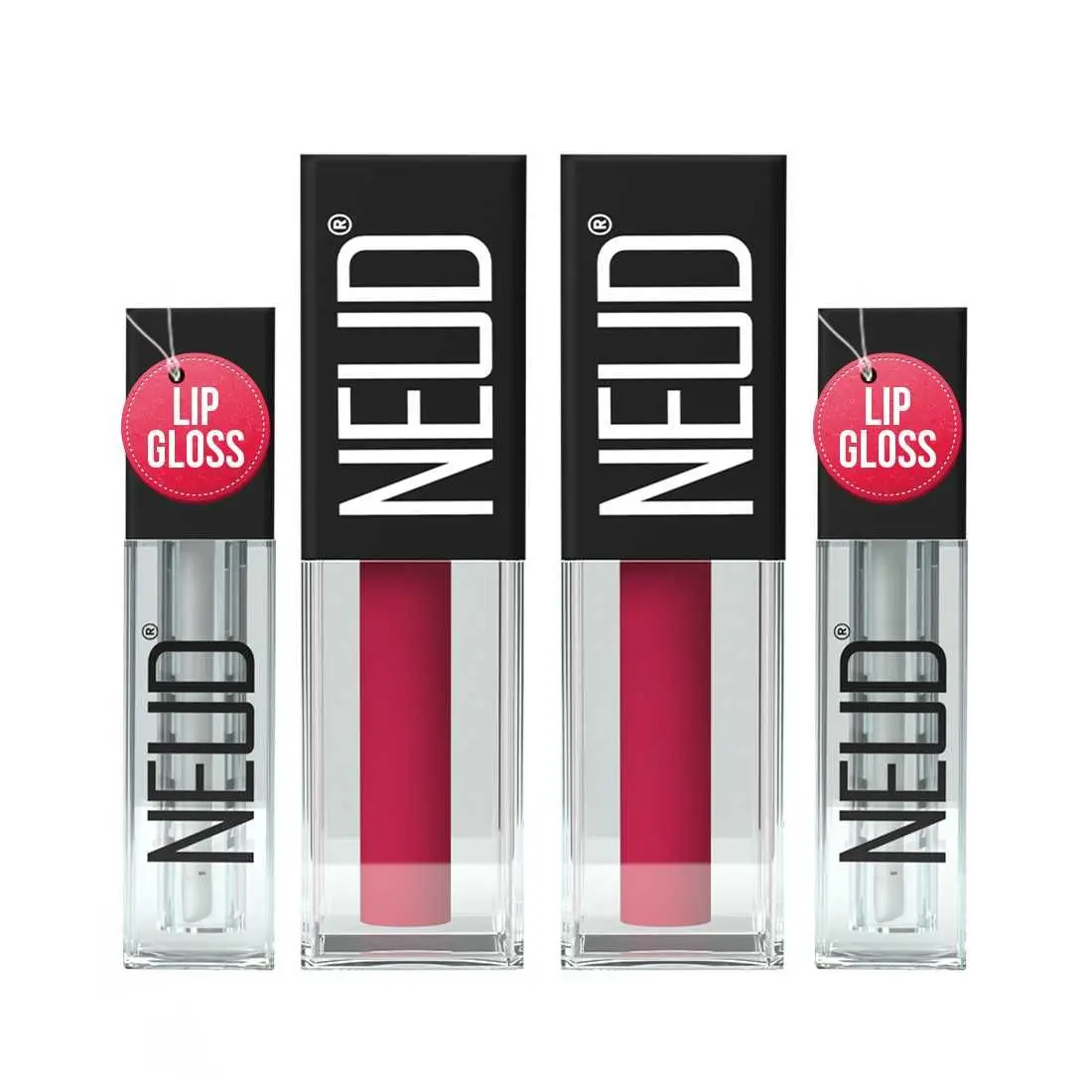 NEUD Matte Liquid Lipstick Hottie Crush with Jojoba Oil, Vitamin E and Almond Oil - Smudge Proof 12-hour Stay Formula with Free Lip Gloss - 2 Packs