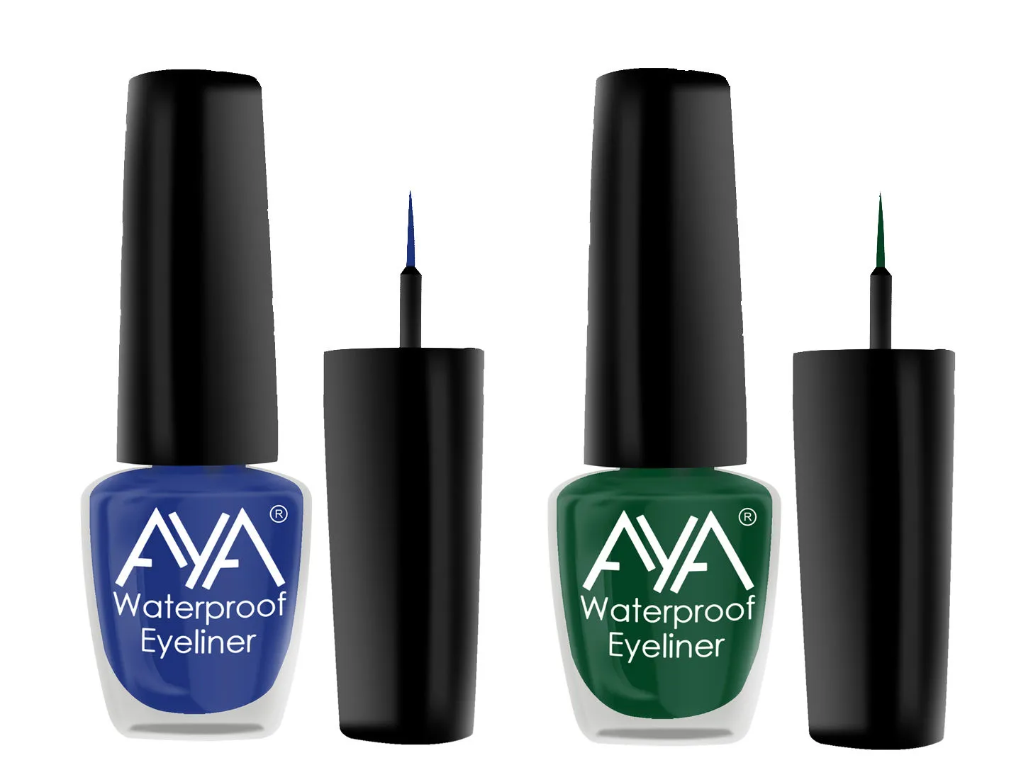 AYA 24 Hrs Long Lasting & Waterproof Eyeliner (Set Of 2) - Metallic Green N Metallic Blue