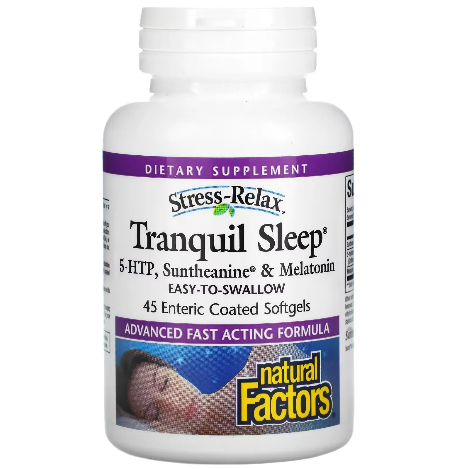 Stress-Relax, Tranquil Sleep, 5-HTP, Suntheanine & Melatonin, 45 Enteric Coated Softgels