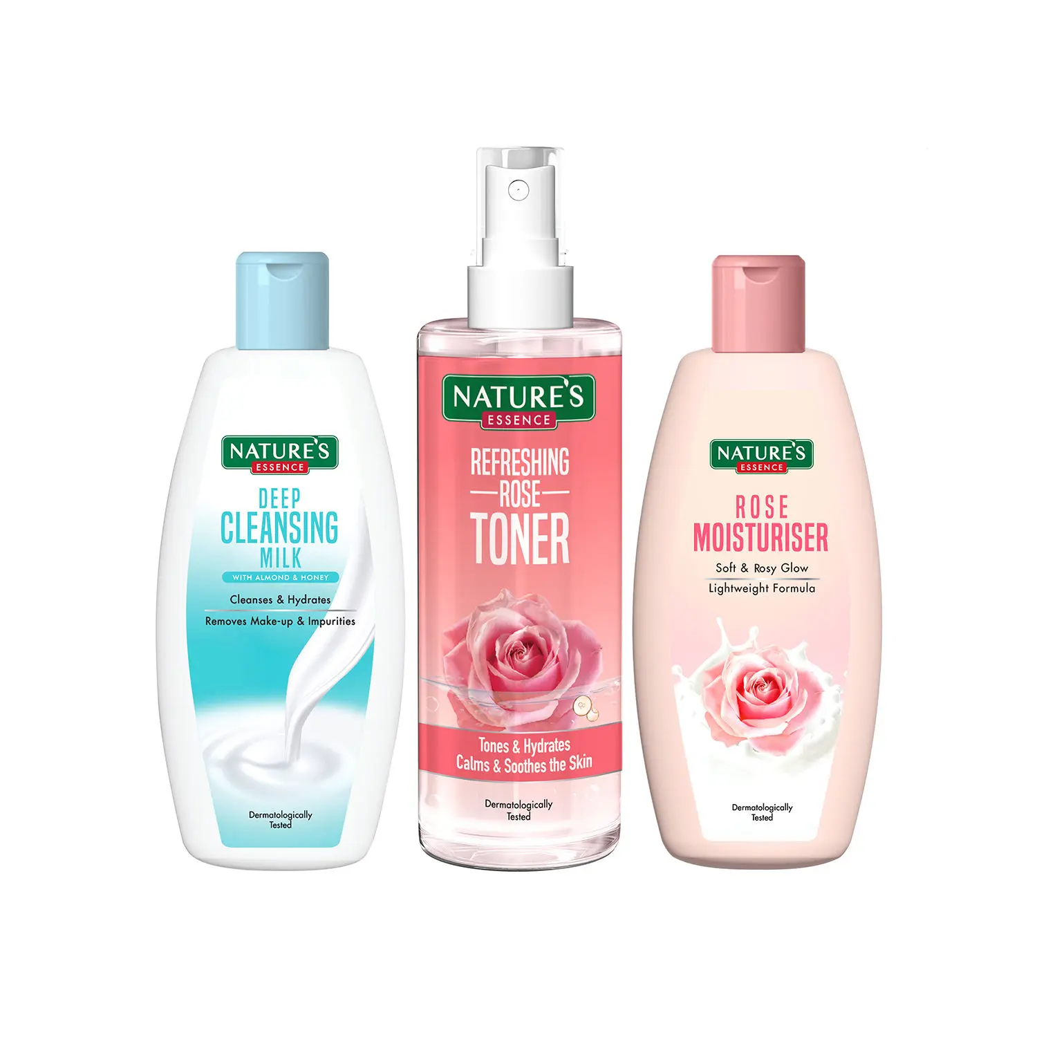 Nature's Essence CTM Combo - The Ultimate Skincare Trio, Cleansing Milk - Toner - Moisturiser, 300ml