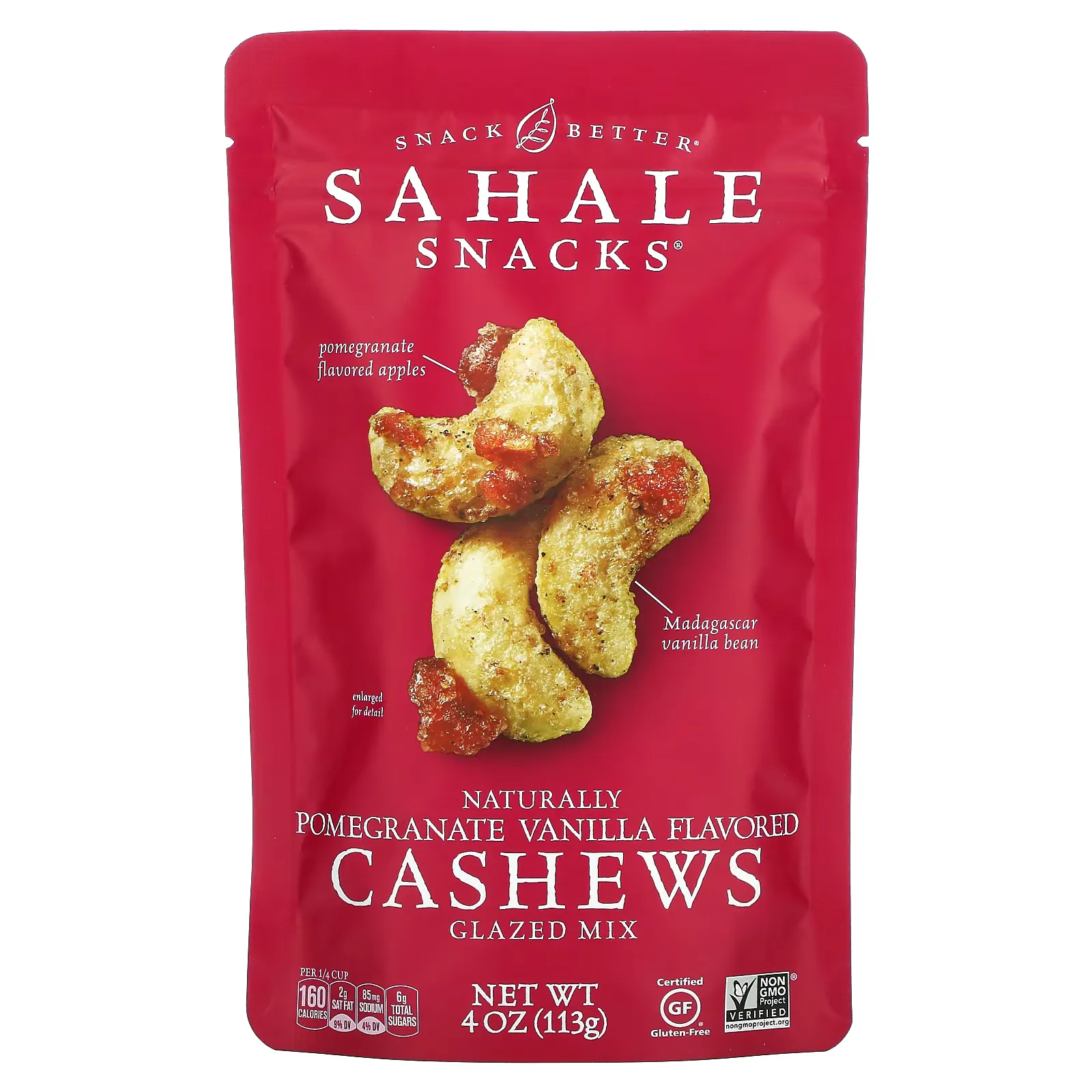 Cashews, Glazed Mix, Naturally Pomegranate Vanilla , 4 oz (113 g)