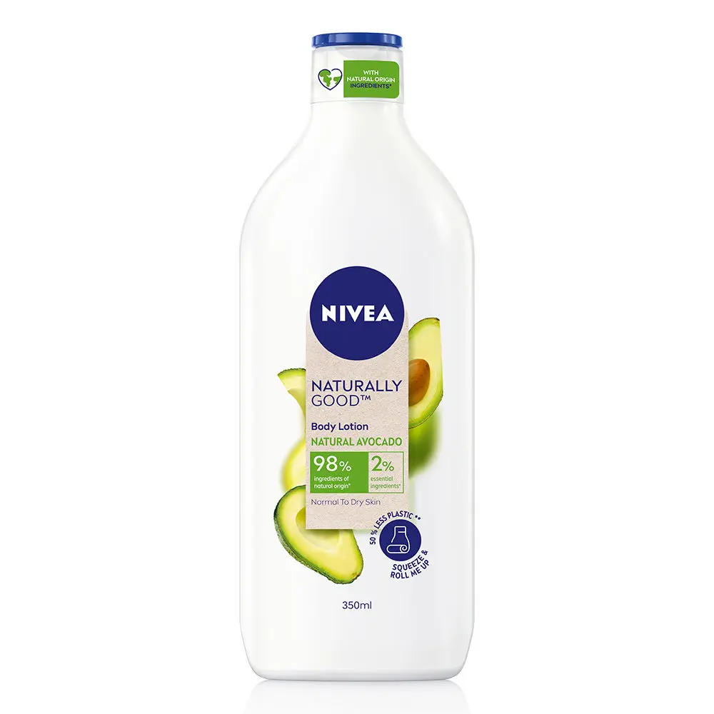 NIVEA Naturally Good, Natural Avocado Body Lotion, For Normal to Dry Skin, No Parabens, 98% Natural Origin Ingredients (350 ml)