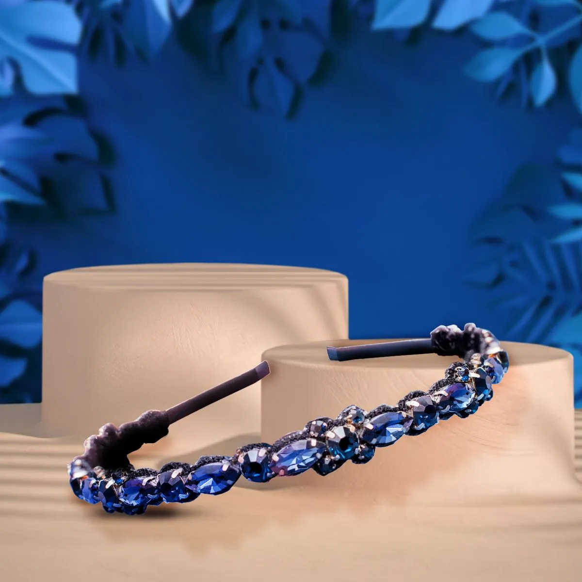 Hair Drama Co. Crystal Headband - Midnight Blue