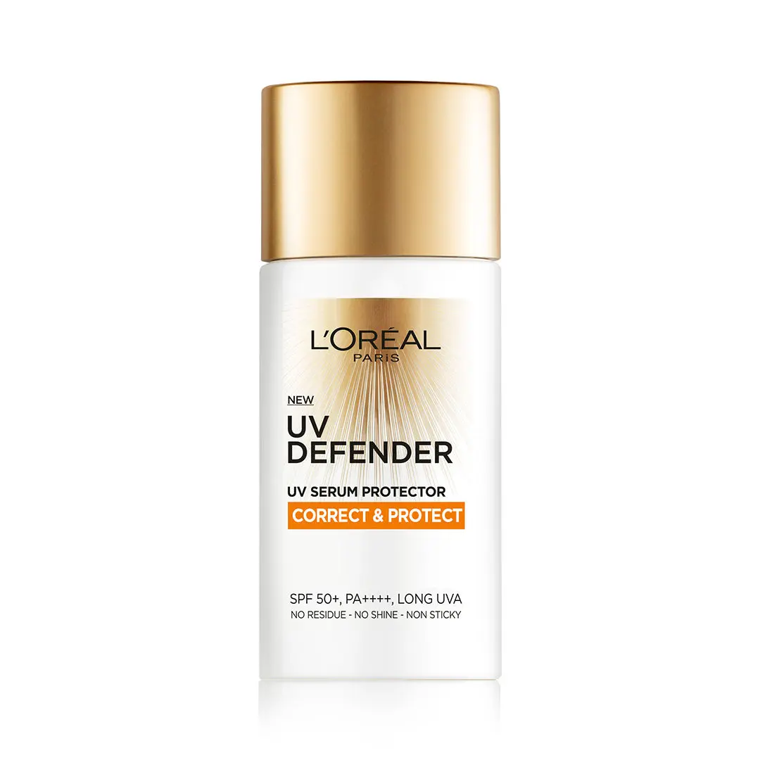 L'Oreal Paris UV Defender Serum Protector Sunscreen SPF 50+, Correct & Protect (50 ml)