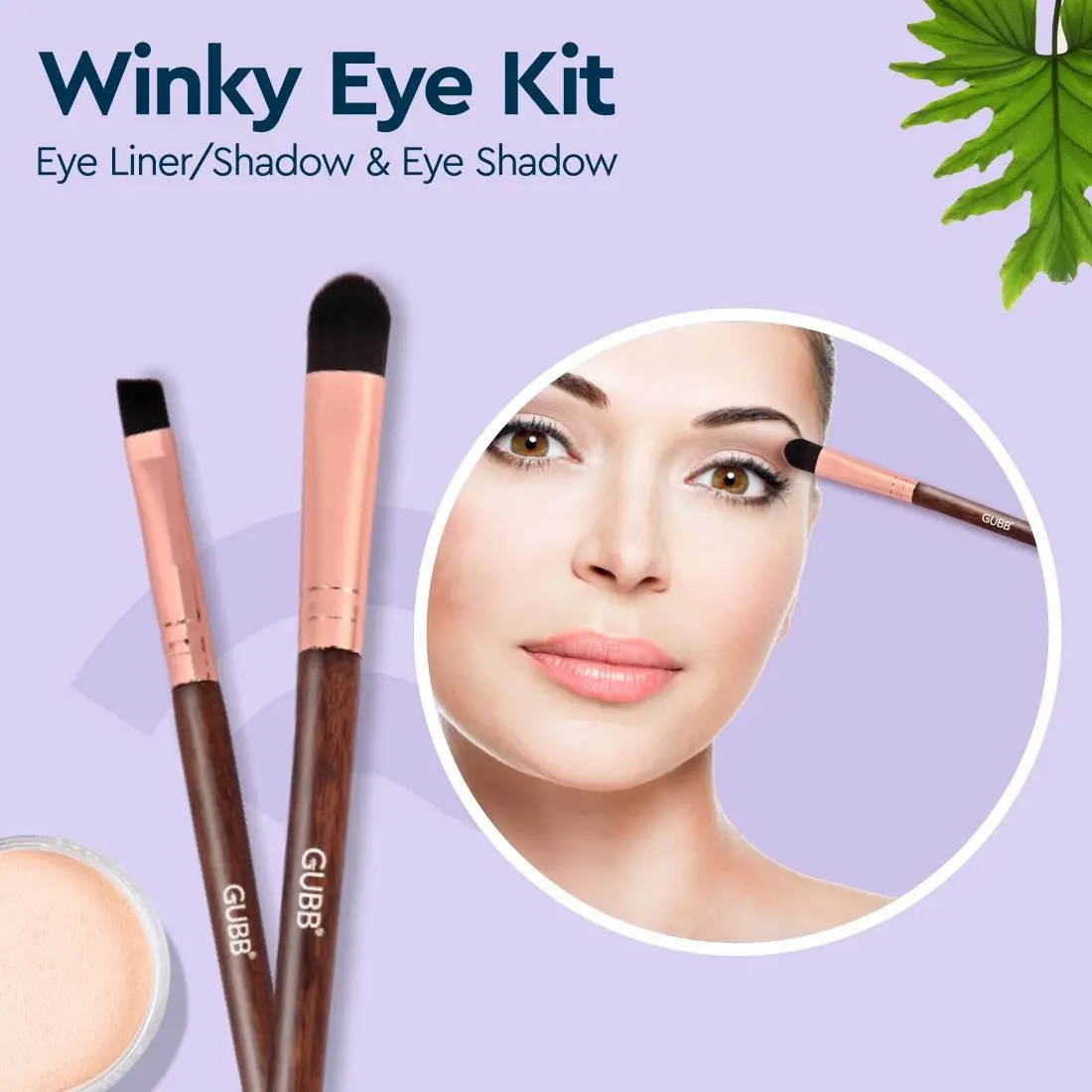 GUBB Winky Eye Kit Set Of 2 Eye Makeup Brushes (Eyeliner Brush & Eyeshadow Brush)