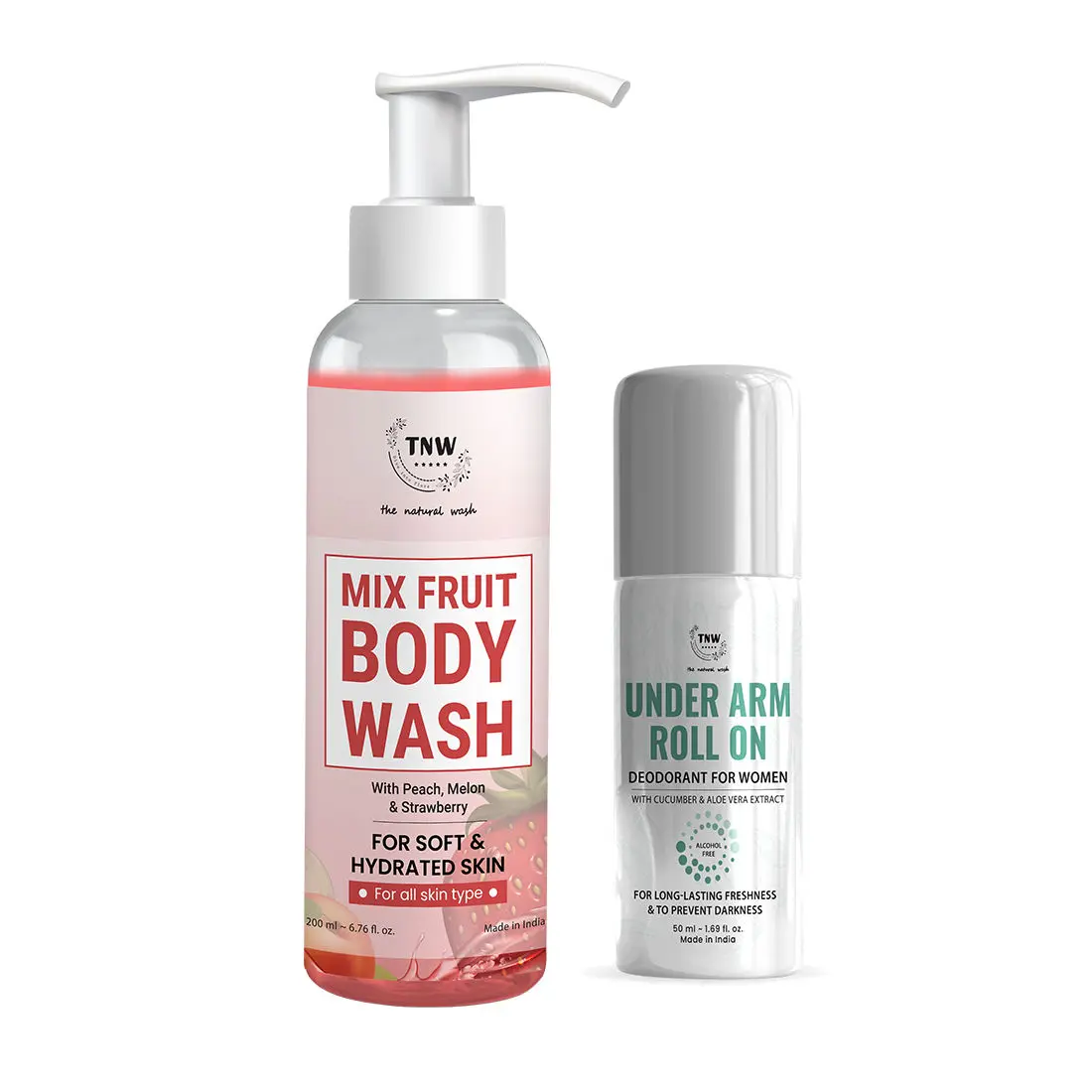 Combo of 2- Under Arm Roll On 50ml + Mix Fruit Body Wash 200ml