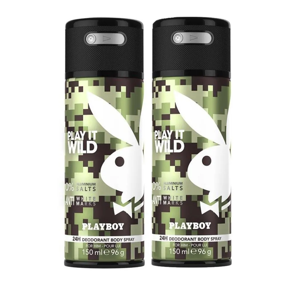 Playboy Play It Wild Men Deodorant Spray (Pack Of 2)