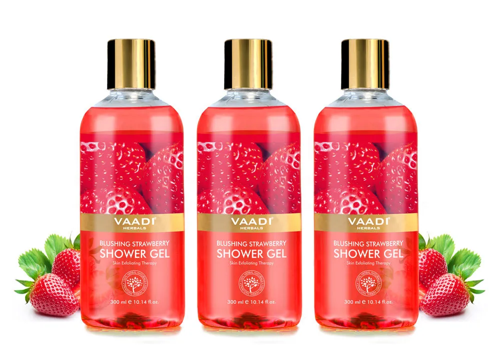 Vaadi Herbals Blushing Strawberry Shower Gel (Pack of 3)