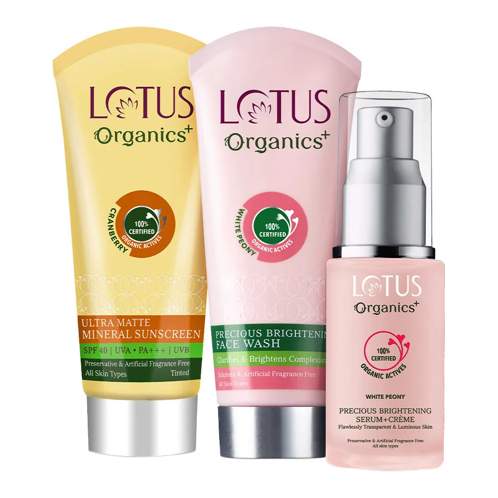 Lotus Organics Precious Face Wash Serum & Sunscreen Combo