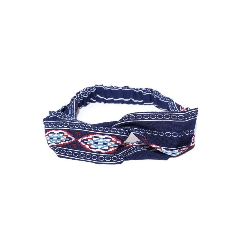 Bellofox Navy Blue & White Printed Hairband