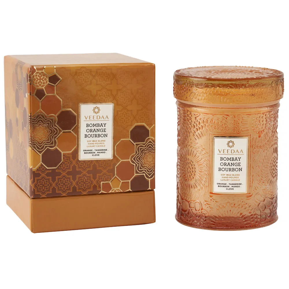 Veedaa Candles Bombay Orange Bourbon Glass Scented Candle